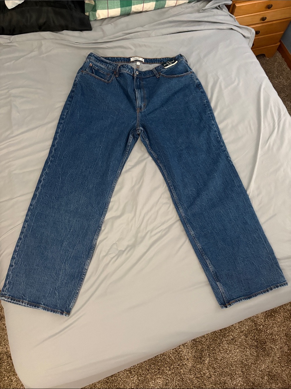 Classic Straight-Leg Blue Jeans Abercrombie and Fitch
